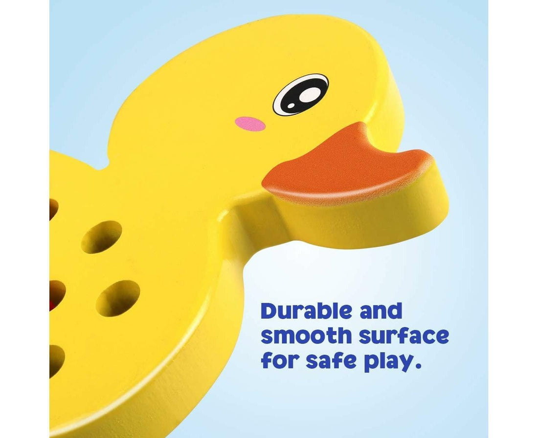 Wooden Lacing Duck And Elephant, 2Pcs Animals Fine Motor Skills Threading Toys, Airplane Car Travel Game Montessori Cognition Preschool Puzzle Gift For Yea