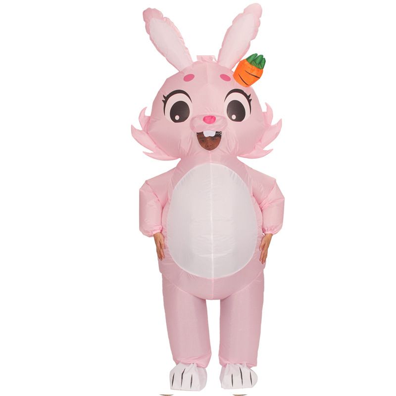 Carrot Rabbit Cartoon Costumes Air Model Inflatable Costume Funny Dress Up Props Easter Party Clothes Adult One Size
