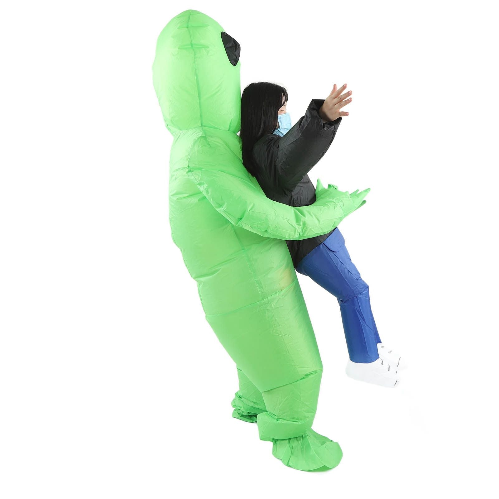 Inflatable Alien Rider Costumes Innovative Fun Waterproof Alien Carry People Costume for Cosplay Party Festival Children(for 120‑140cm)