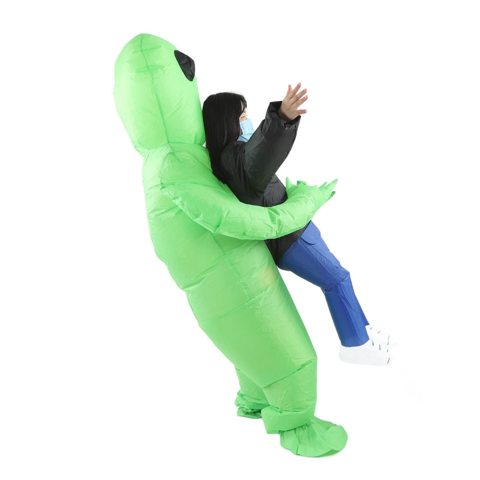 Inflatable Alien Rider Costumes Innovative Fun Waterproof Alien Carry People Costume for Cosplay Party Festival Children(for 120‑140cm)