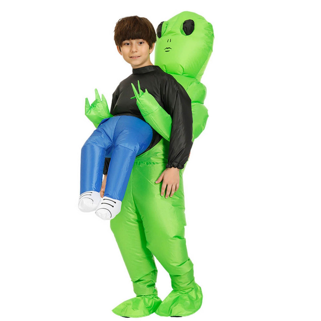 Inflatable Alien Rider Costumes Innovative Fun Waterproof Alien Carry People Costume for Cosplay Party Festival Children(for 120‑140cm)