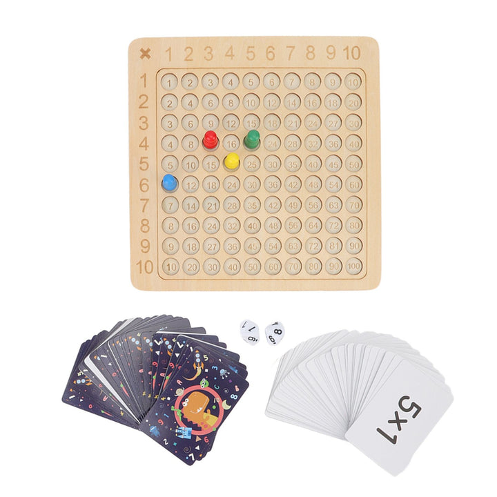 Math Multiplication Board Children Montessori Counting Educational Toys Wooden Multiplication Table Board Game