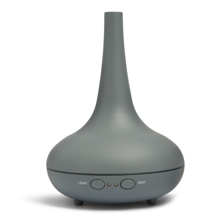 Essential Oil Diffuser Ultrasonic Humidifier Aromatherapy LED Light 200ML 3 Oils - Matte Grey - VogueDecor.au