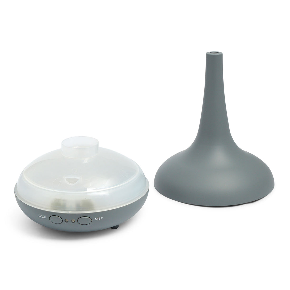 Essential Oil Diffuser Ultrasonic Humidifier Aromatherapy LED Light 200ML 3 Oils - Matte Grey - VogueDecor.au