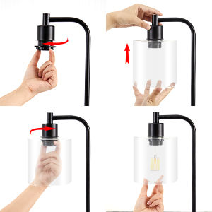 2x Pack Industrial Table Lamp with 2 USB Port for Bedside Nightstand Desk and Living Room Office (Bulb not Included) - VogueDecor.au