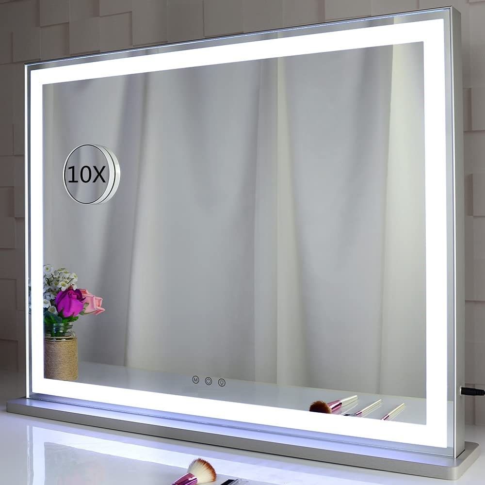 Hollywood LED Makeup Mirror with Smart Touch Control and 3 Colors Dimmable Light (72 x 56 cm) - VogueDecor.au
