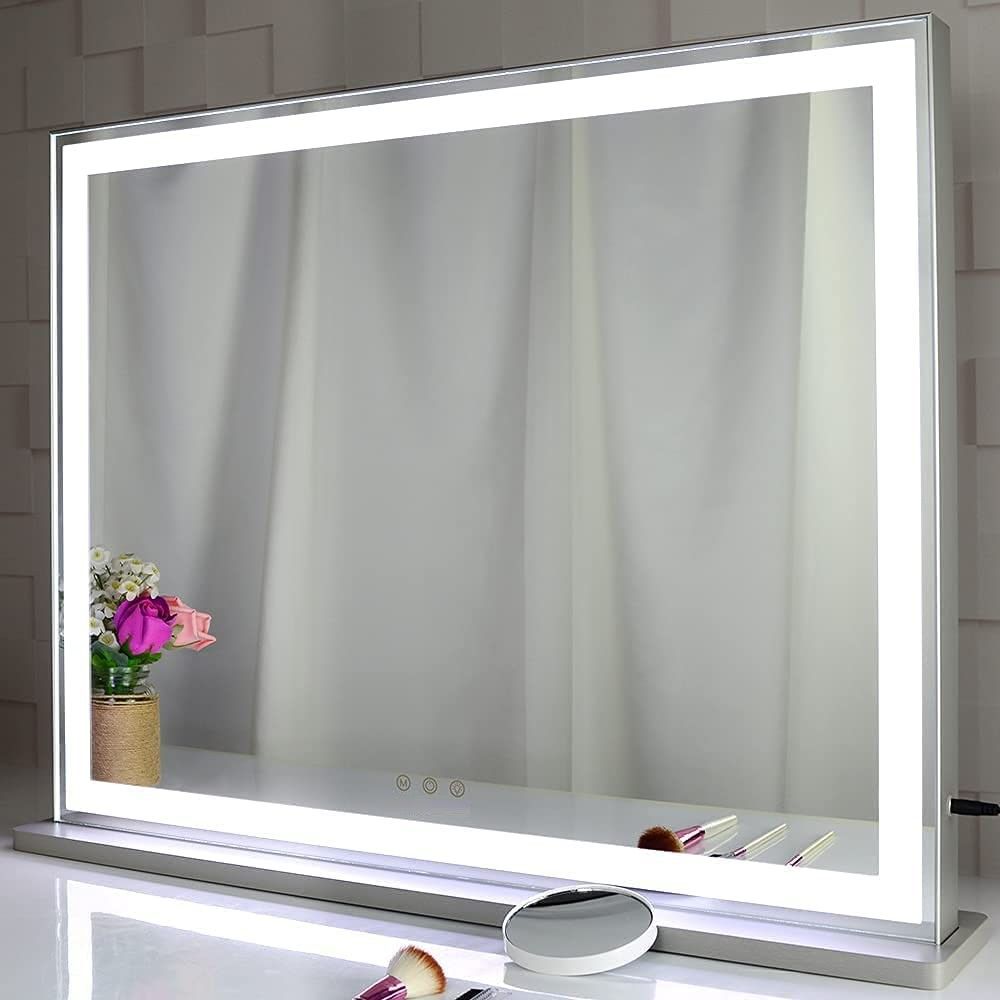 Hollywood LED Makeup Mirror with Smart Touch Control and 3 Colors Dimmable Light (72 x 56 cm) - VogueDecor.au