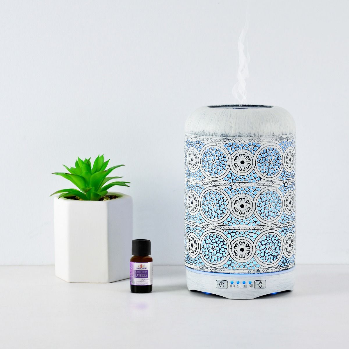 activiva 260ml Metal Essential Oil and Aroma Diffuser-Vintage White - VogueDecor.au