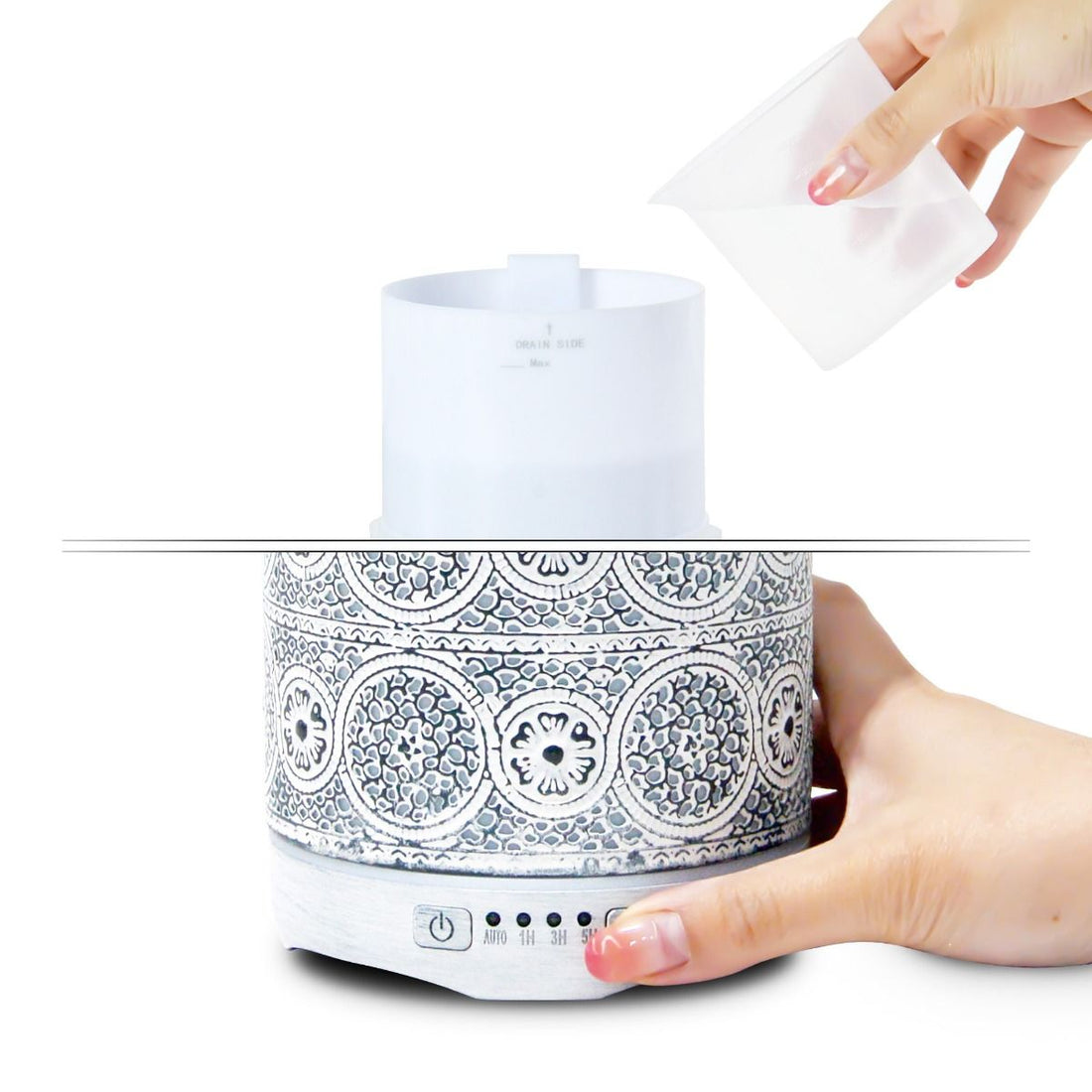 activiva 260ml Metal Essential Oil and Aroma Diffuser-Vintage White - VogueDecor.au