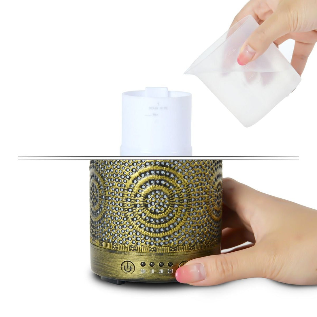 activiva 100ml Metal Essential Oil and Aroma Diffuser-Vintage Gold - VogueDecor.au