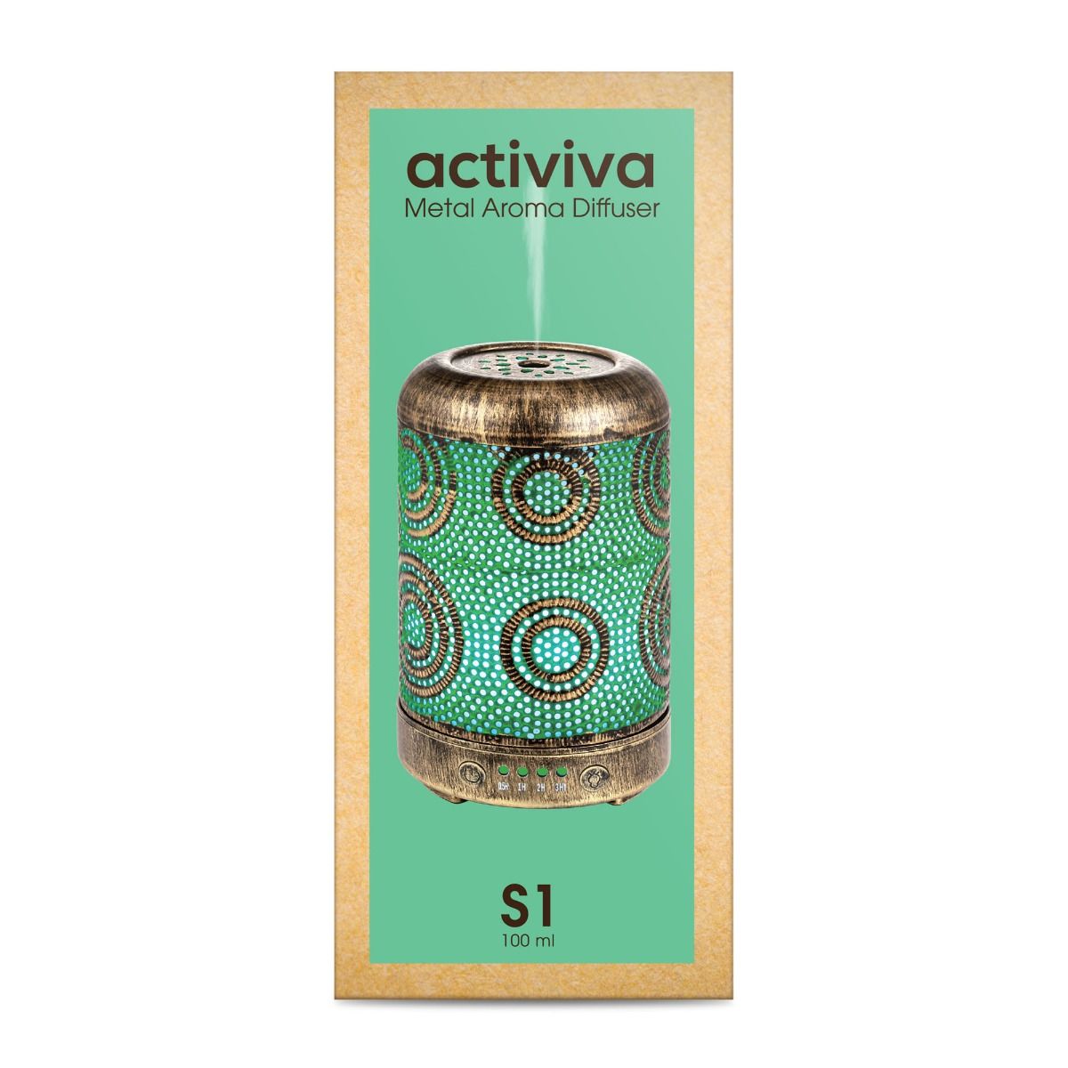 activiva 100ml Metal Essential Oil and Aroma Diffuser-Vintage Gold - VogueDecor.au