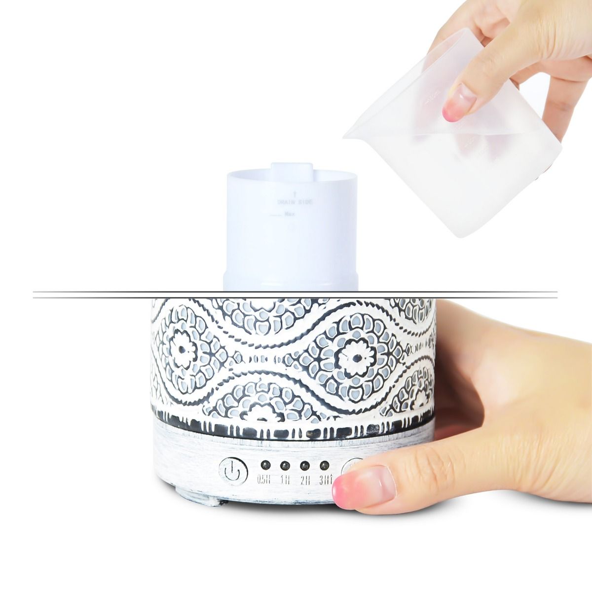activiva 100ml Metal Essential Oil and Aroma Diffuser-Vintage White - VogueDecor.au