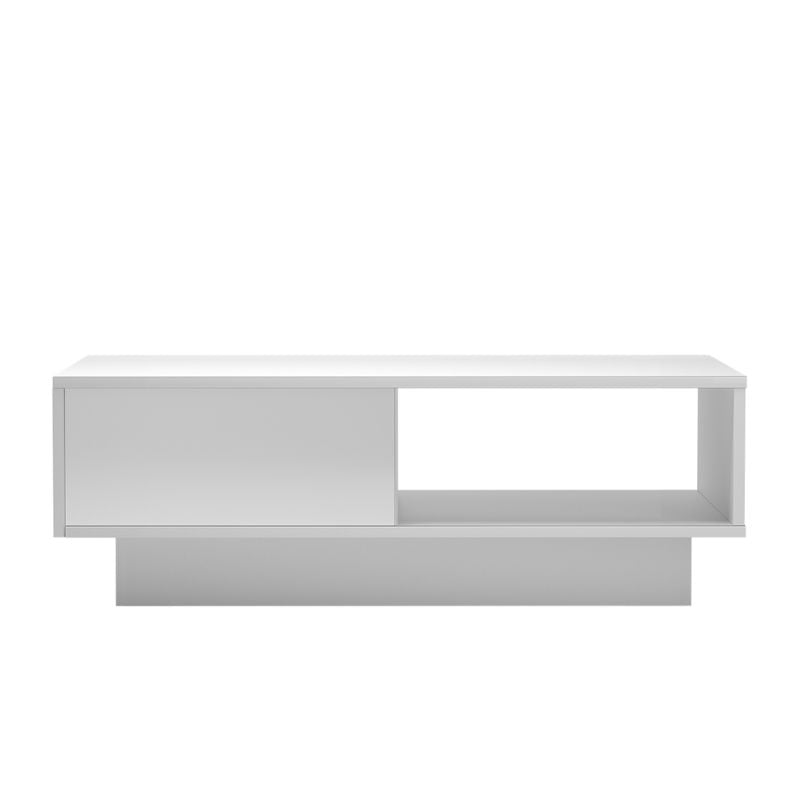 LED High Gloss Top White Coffee Table With Single Drawer - VogueDecor.au