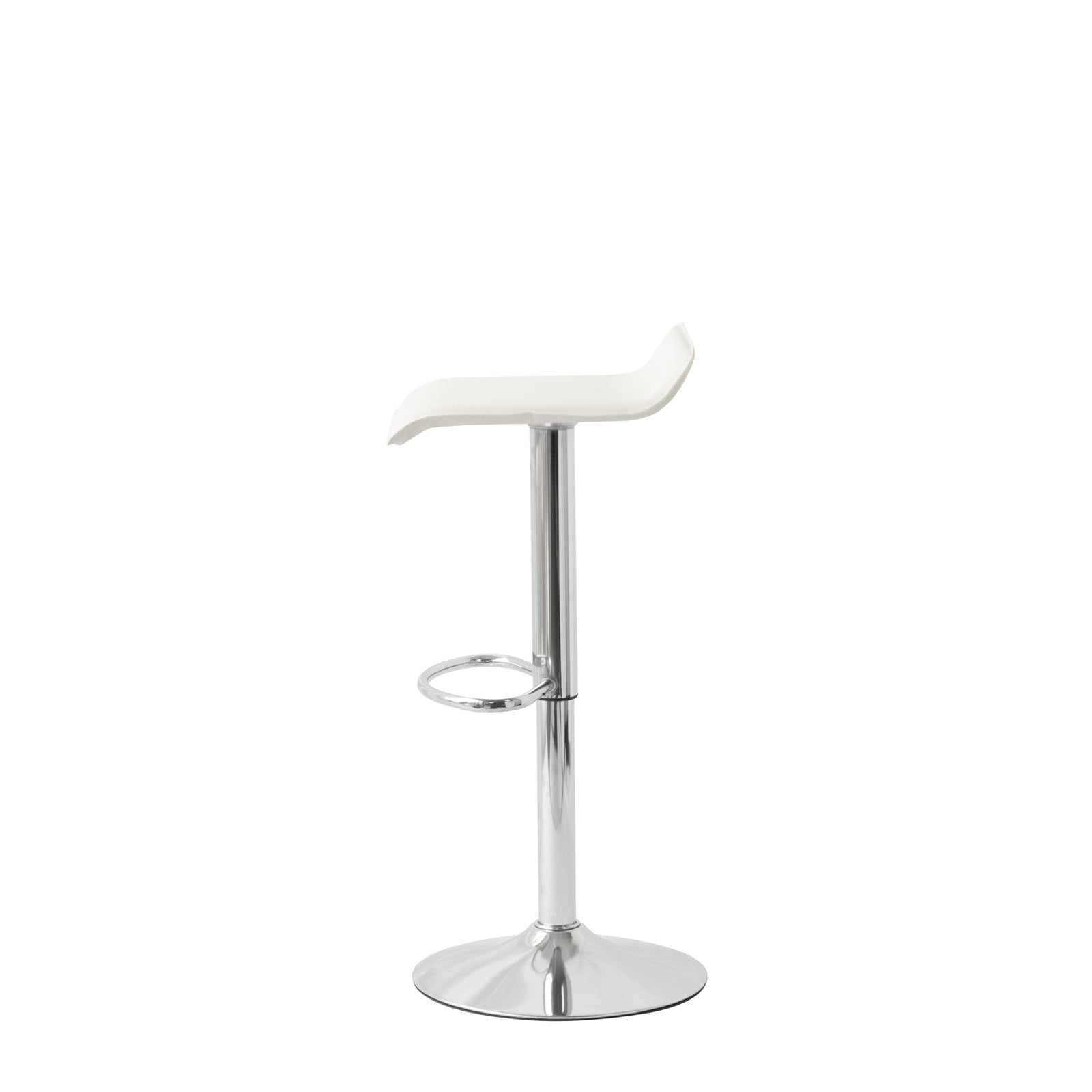 2 Leather Barstools (White) w/ Adjustable Height, 63-85cm - VogueDecor.au