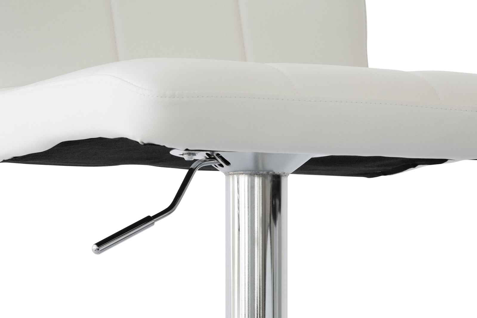 2 Leather Barstools (White) w/ Adjustable Height, 63-85cm - VogueDecor.au