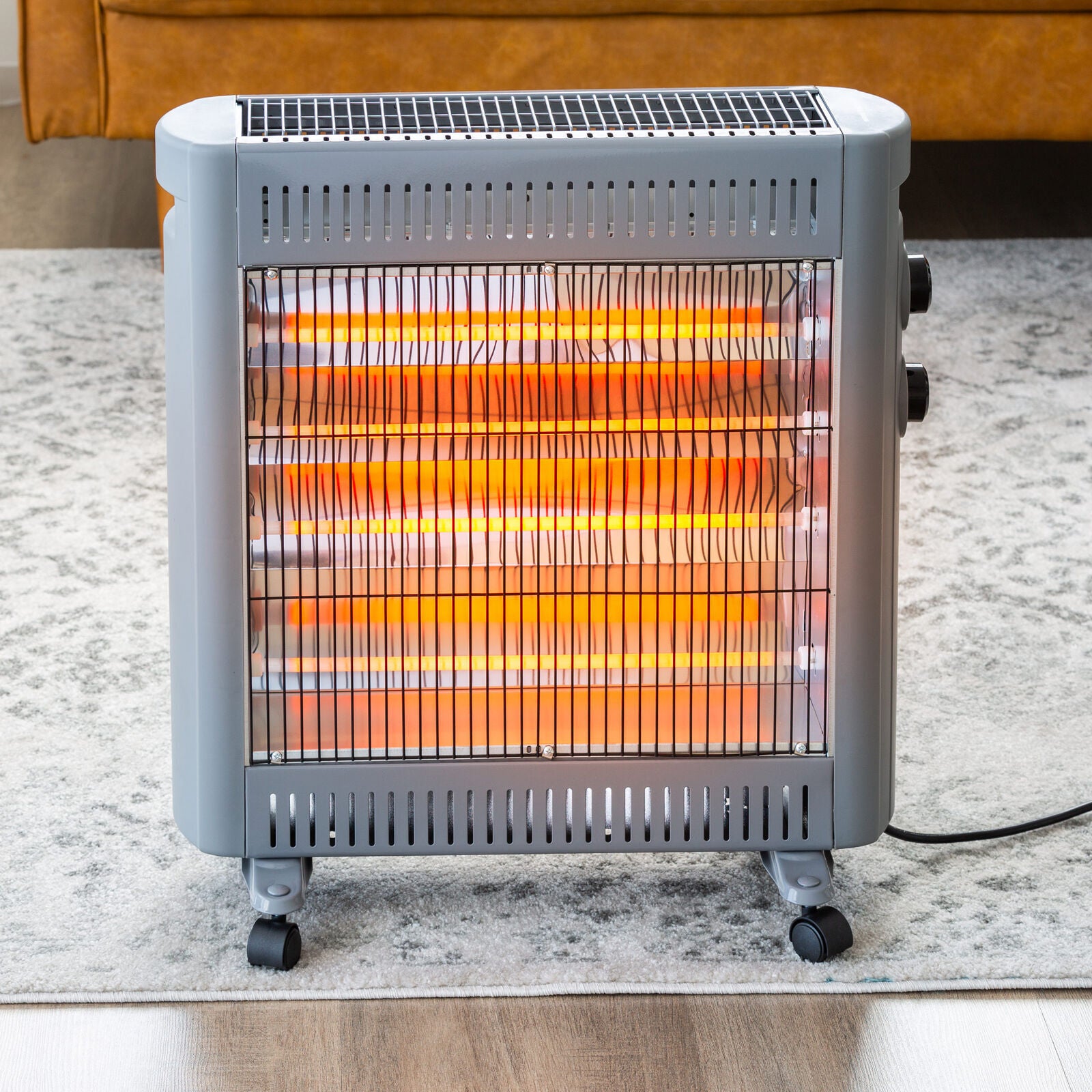 2200W Quartz Infrared Radiant Heater with Adjustable Thermostat and 2 Power Settings - VogueDecor.au