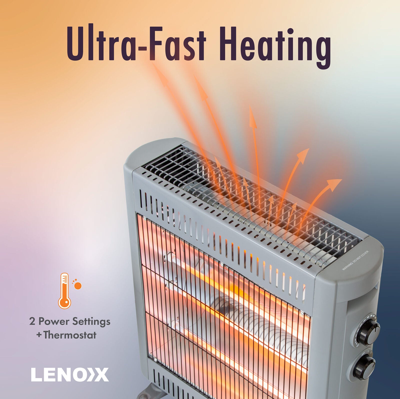 2200W Quartz Infrared Radiant Heater with Adjustable Thermostat and 2 Power Settings - VogueDecor.au