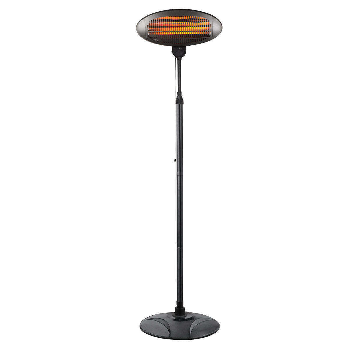 2000W 2.1m Free Standing Adjustable Portable Outdoor Electric Patio Heater Black - VogueDecor.au