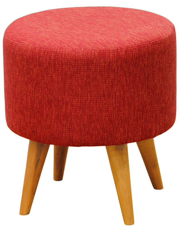 Manhattan Round Ottoman (Cherry Red) - VogueDecor.au