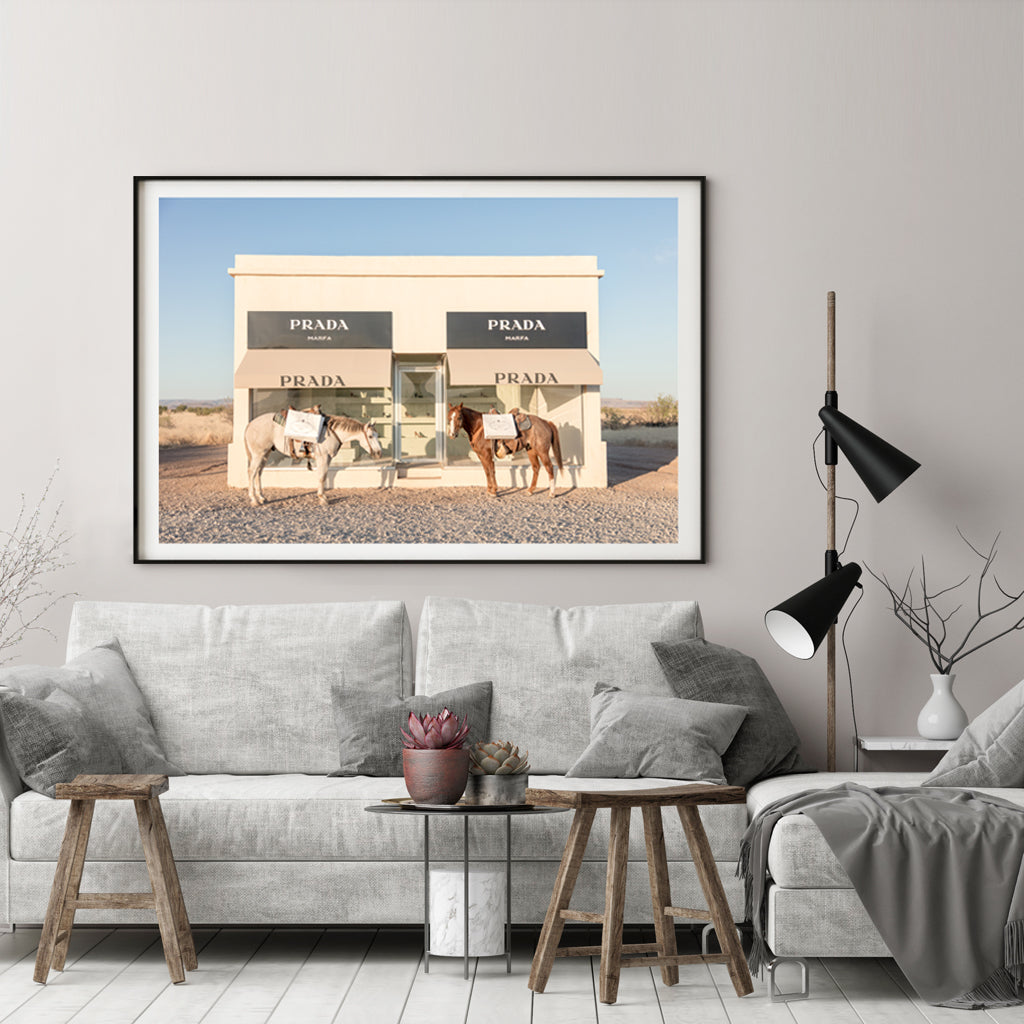 Wall Art 60cmx90cm Horses Fashion Black Frame Canvas - VogueDecor.au