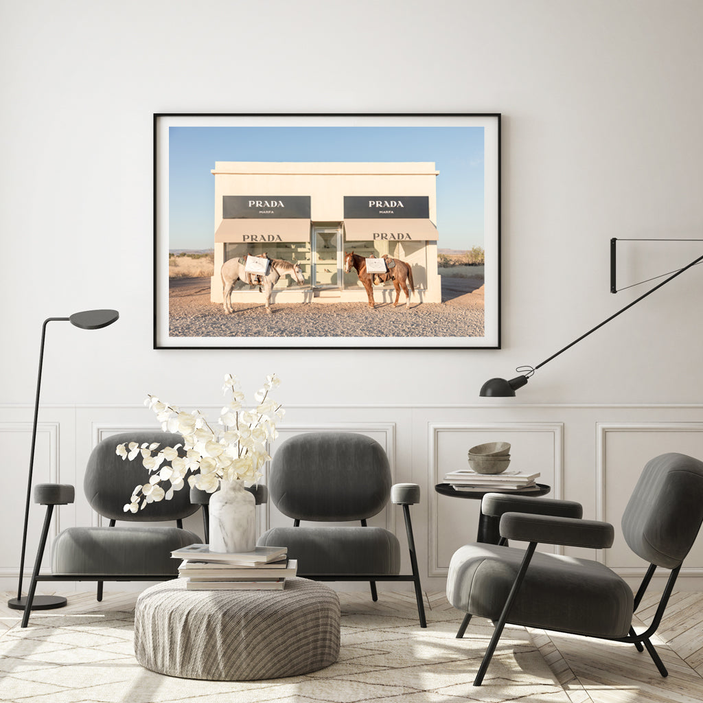 Wall Art 60cmx90cm Horses Fashion Black Frame Canvas - VogueDecor.au