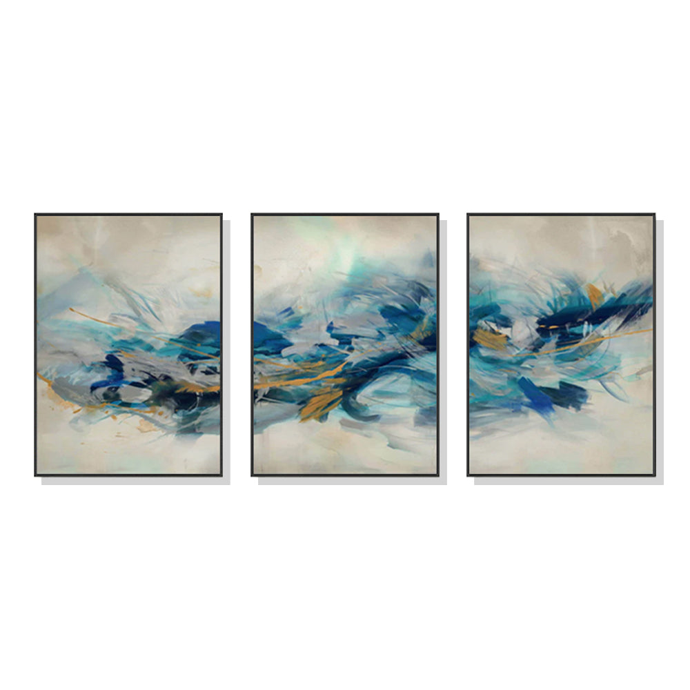 Wall Art 80cmx120cm The Universal 3 Sets Black Frame Canvas - VogueDecor.au