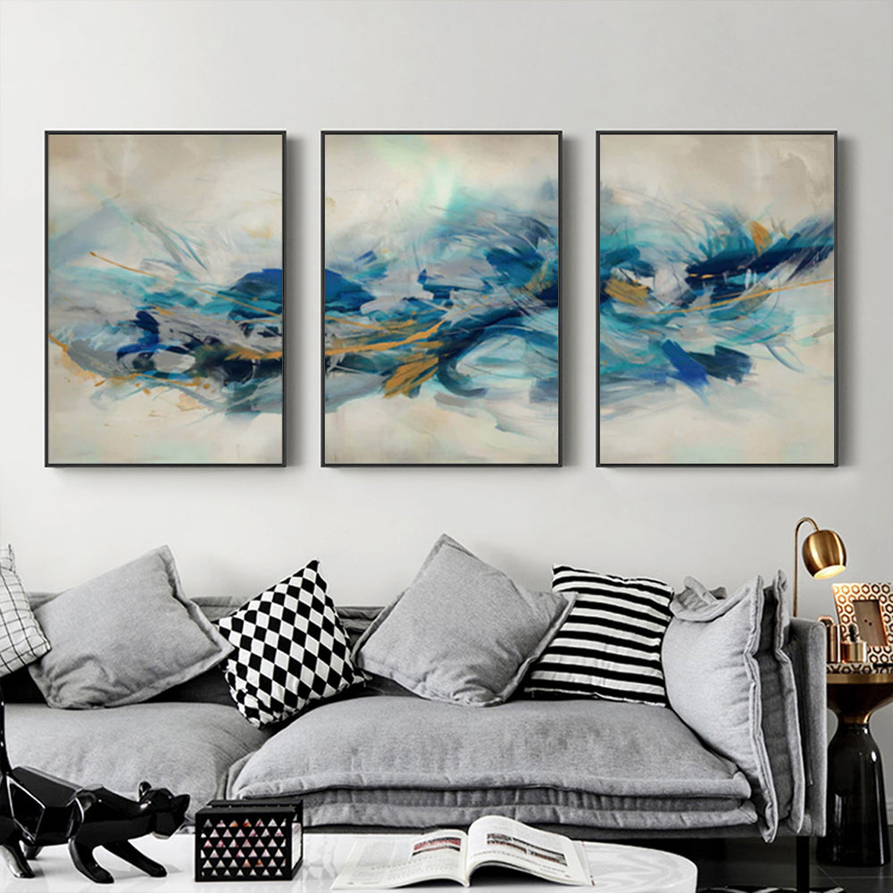 Wall Art 80cmx120cm The Universal 3 Sets Black Frame Canvas - VogueDecor.au