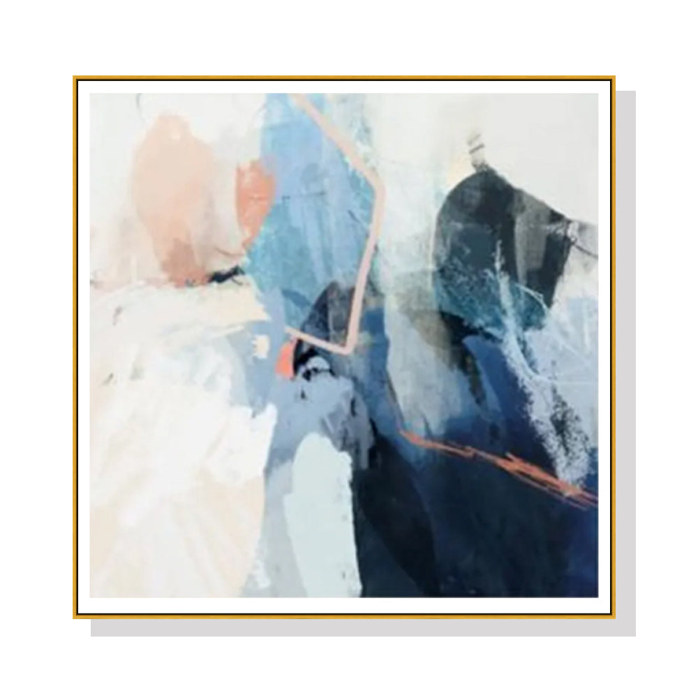 Wall Art 100cmx100cm Luz I Gold Frame Canvas - VogueDecor.au