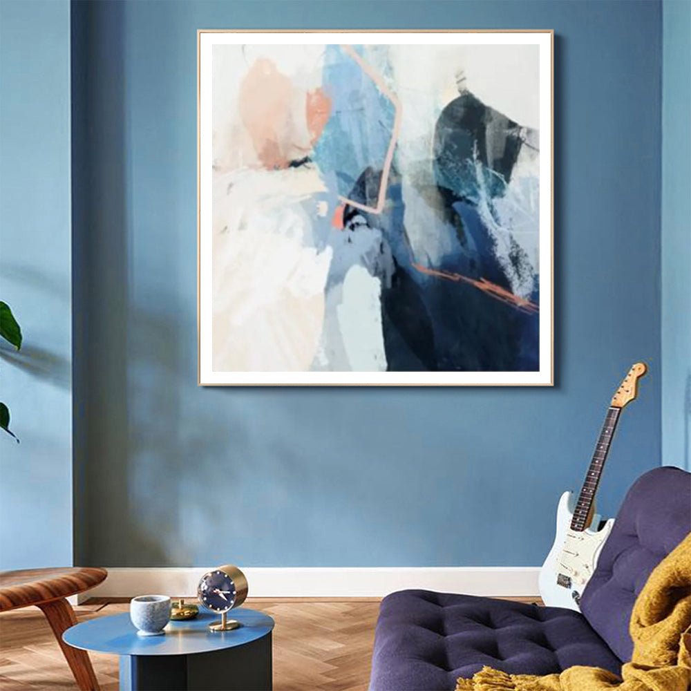 Wall Art 100cmx100cm Luz I Gold Frame Canvas - VogueDecor.au