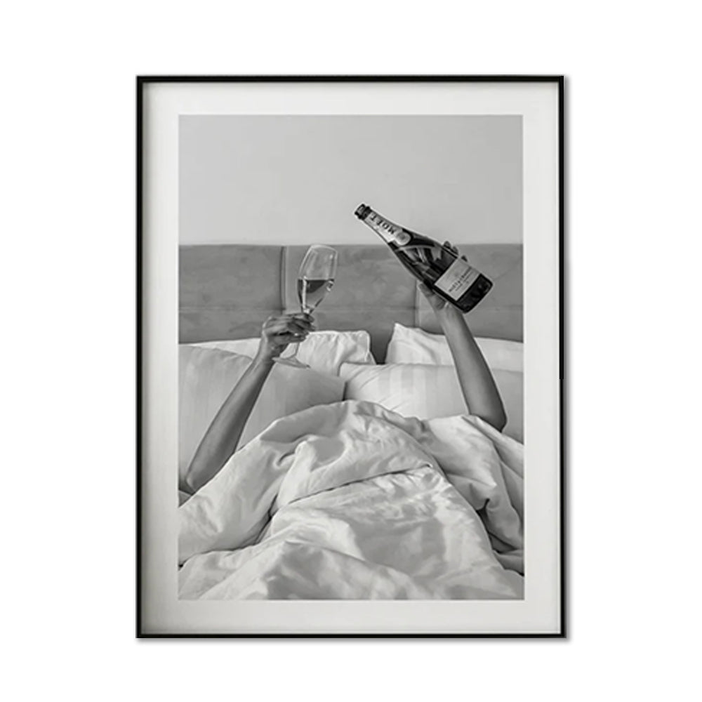 Wall Art 90cmx135cm Vintage Fashion Feminist Picture, Black Frame Canvas - VogueDecor.au