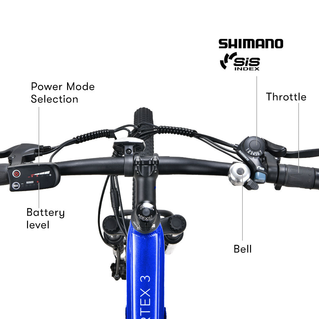 VALK Vortex 3 Electric Bike, Medium Frame Mountain ebike, Blue