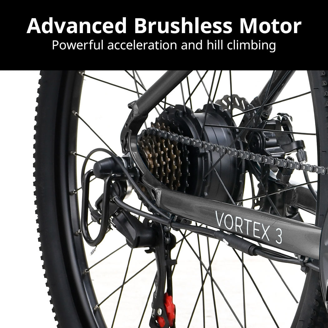 VALK Vortex 3 Electric Bike, Medium Frame Mountain ebike, Gunmetal Grey