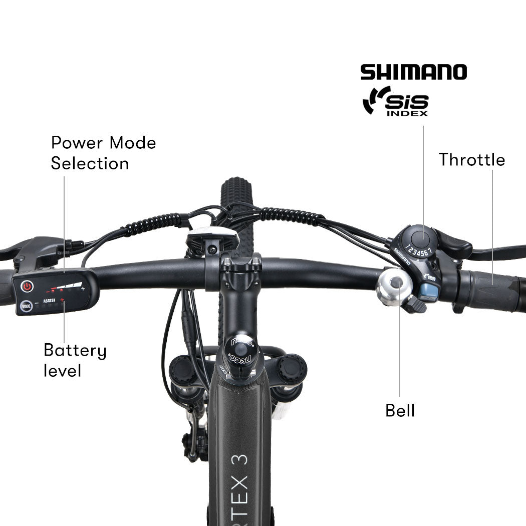 VALK Vortex 3 Electric Bike, Medium Frame Mountain ebike, Gunmetal Grey