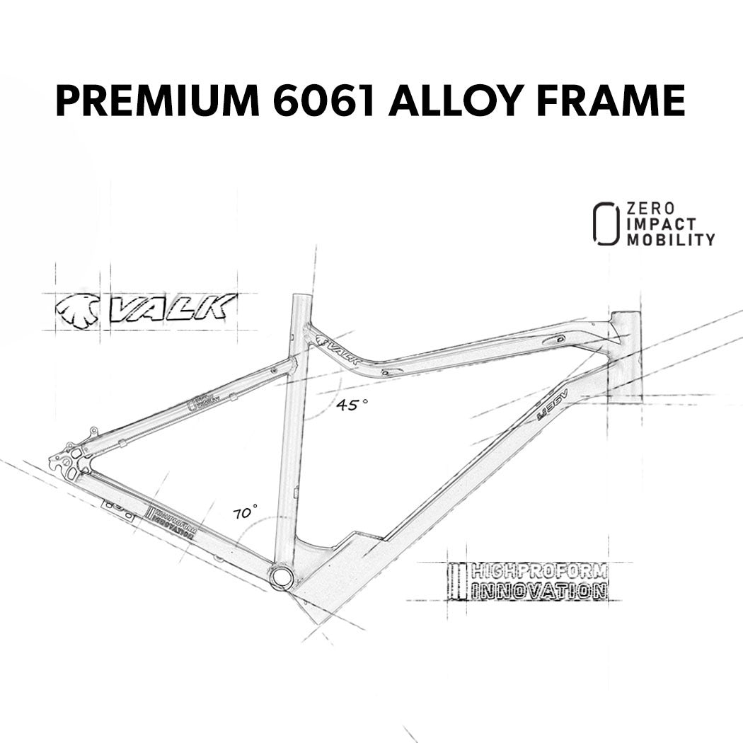VALK MX7 Electric Bike, Medium frame Mountain ebike, White