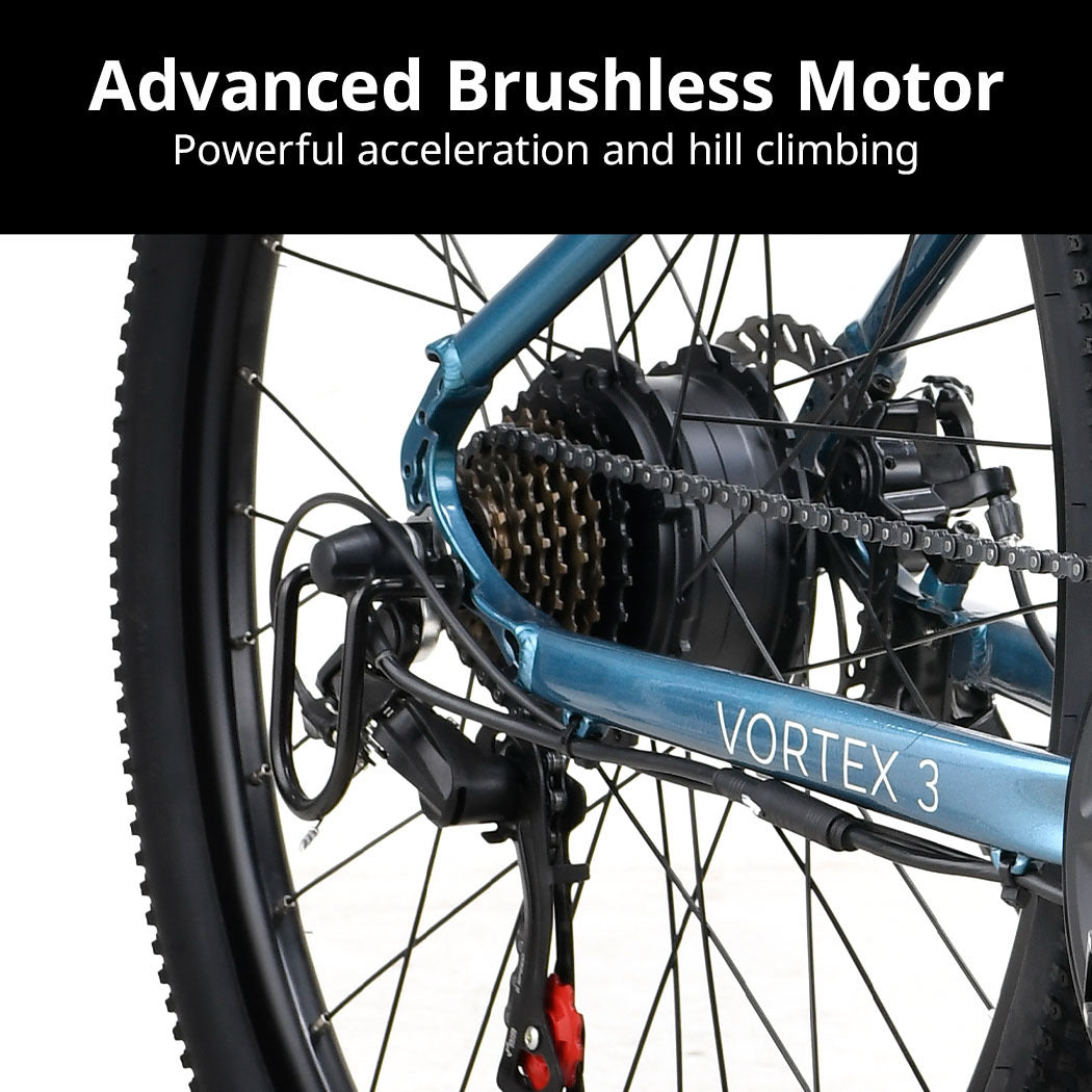 VALK Vortex 3 Electric Bike, Medium Frame Mountain ebike, Metallic Teal