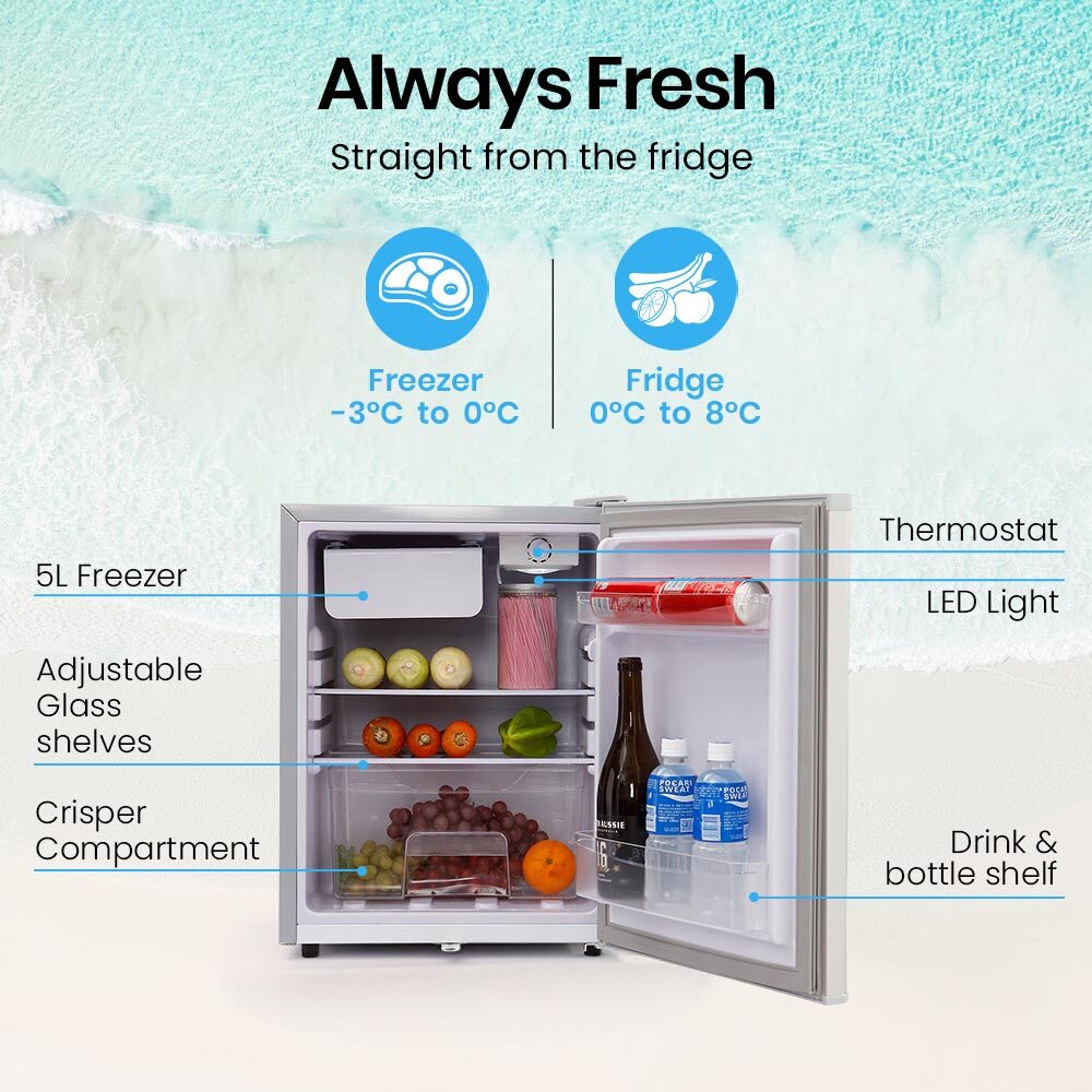 GECKO 70L Portable Fridge Freezer for Car Camping Caravans Fridges Refrigerator Cooler 12V/24V/240V - VogueDecor.au