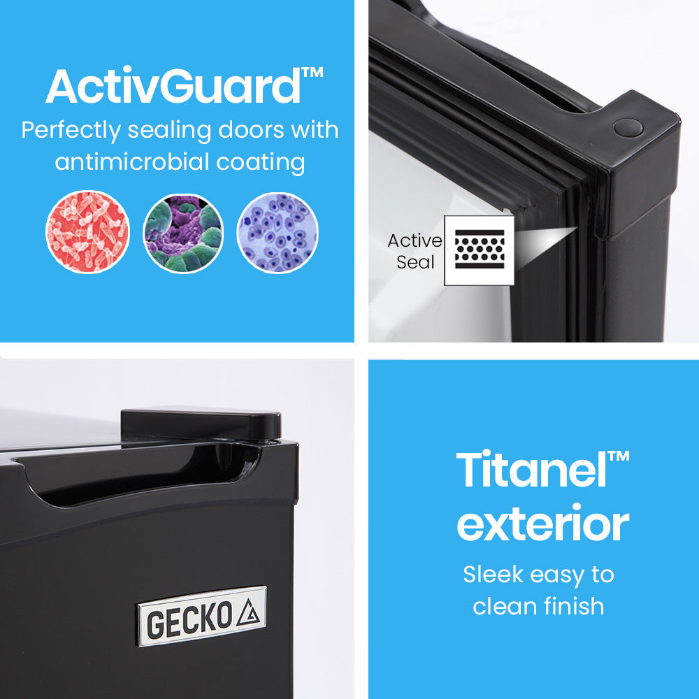 GECKO 95L Portable Upright Fridge Freezer Camping Caravans Bar Fridges 12V/24V/240V Refrigerator - VogueDecor.au