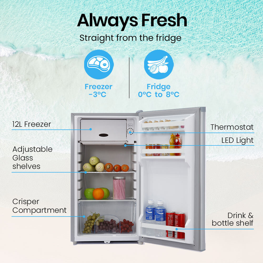GECKO 95L Portable Upright Fridge Freezer Camping Caravans Bar Fridges Refrigerator 12V/24V/240V - VogueDecor.au