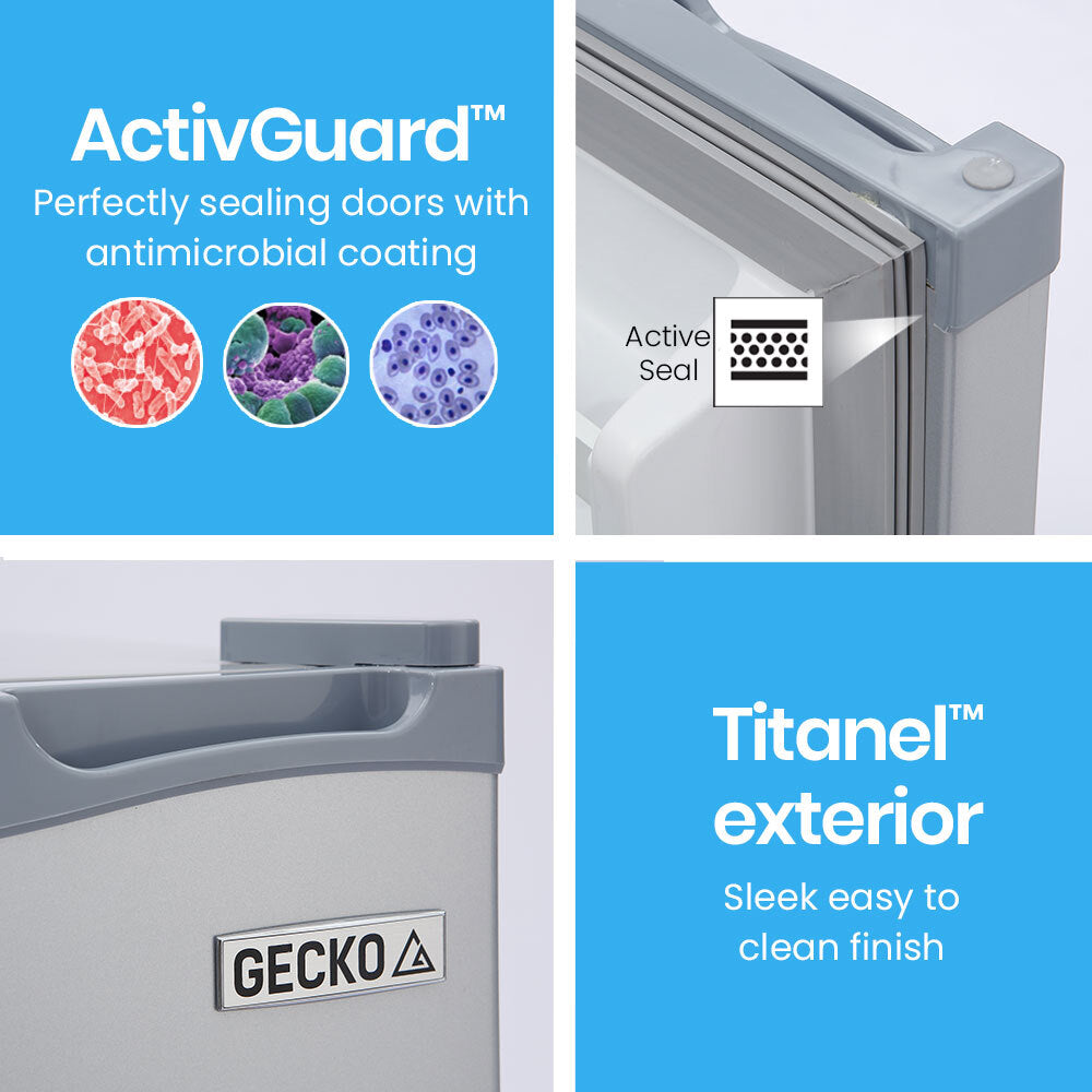 GECKO 95L Portable Upright Fridge Freezer Camping Caravans Bar Fridges Refrigerator 12V/24V/240V - VogueDecor.au