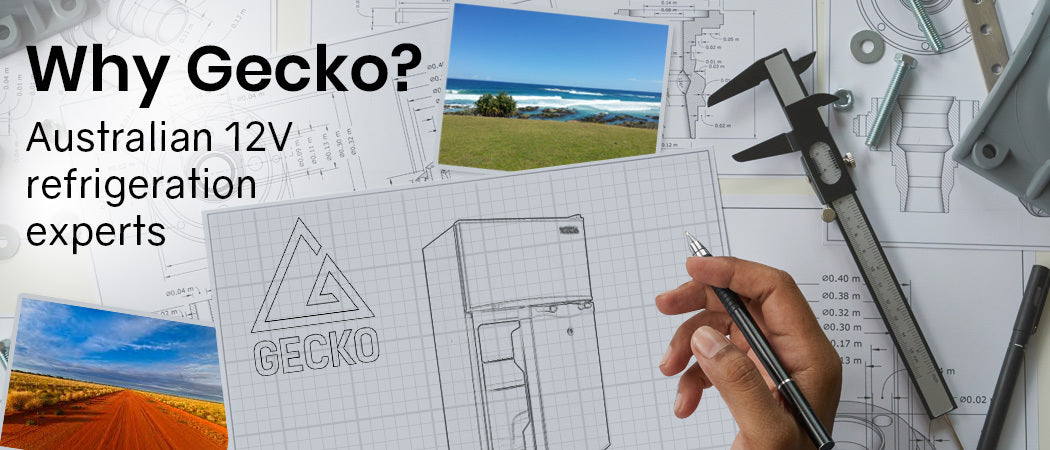 GECKO 95L Portable Upright Fridge Refrigerator 12V/24V/240V Caravan Motorhome - VogueDecor.au