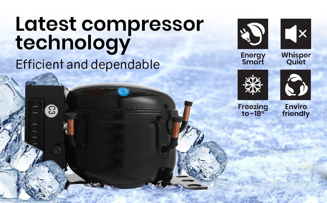 GECKO 95L Portable Upright Fridge Refrigerator 12V/24V/240V Caravan Motorhome - VogueDecor.au