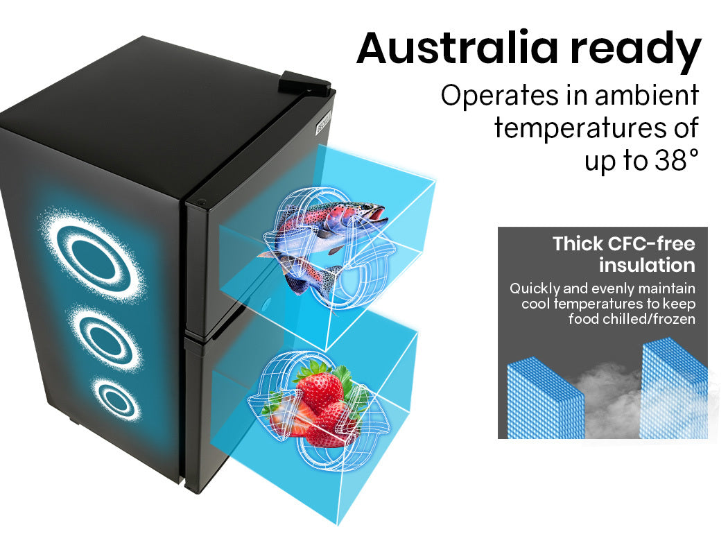 GECKO 95L Portable Upright Fridge Refrigerator 12V/24V/240V Caravan Motorhome - VogueDecor.au