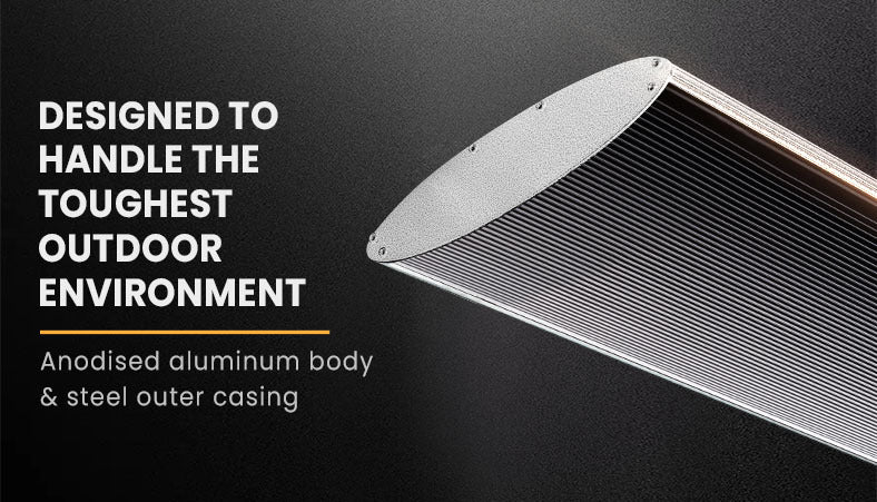 BIO Electric Outdoor Strip Heater Patio Radiant Panel Bar Wall Ceiling 2 X 2000W - VogueDecor.au