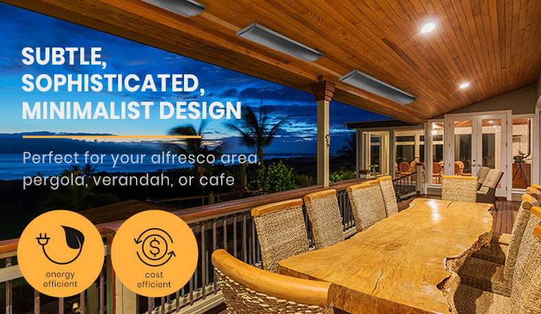 BIO1800W Outdoor Strip Heater Electric Radiant Slimline Panel - VogueDecor.au