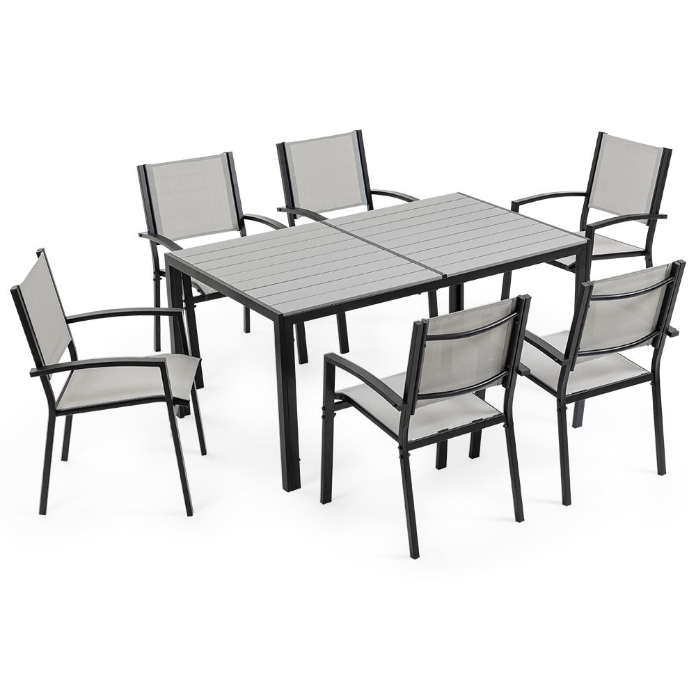 FORTIA 7pc Outdoor Dining Furniture Set, Table and Chairs Setting for Outside - VogueDecor.au