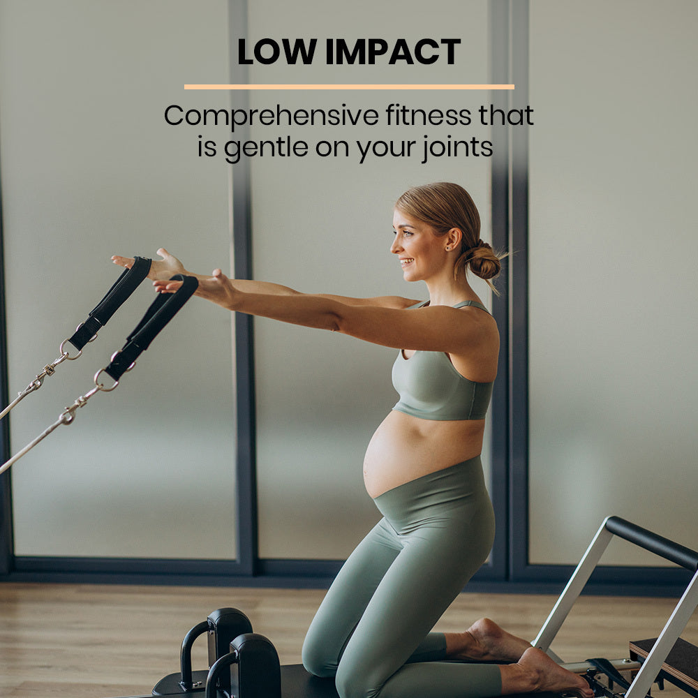 PROFLEX Wooden Pilates Reformer Machine, Stretch Bed with box and jump board accessories - VogueDecor.au