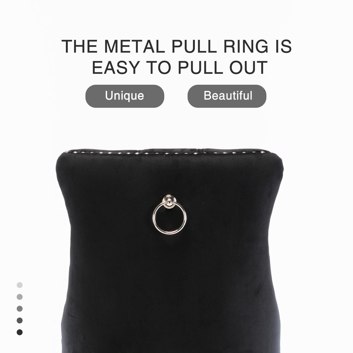 6X Velvet Bar Stools with Studs Trim Wooden Legs Tufted Dining Chairs Kitchen - VogueDecor.au