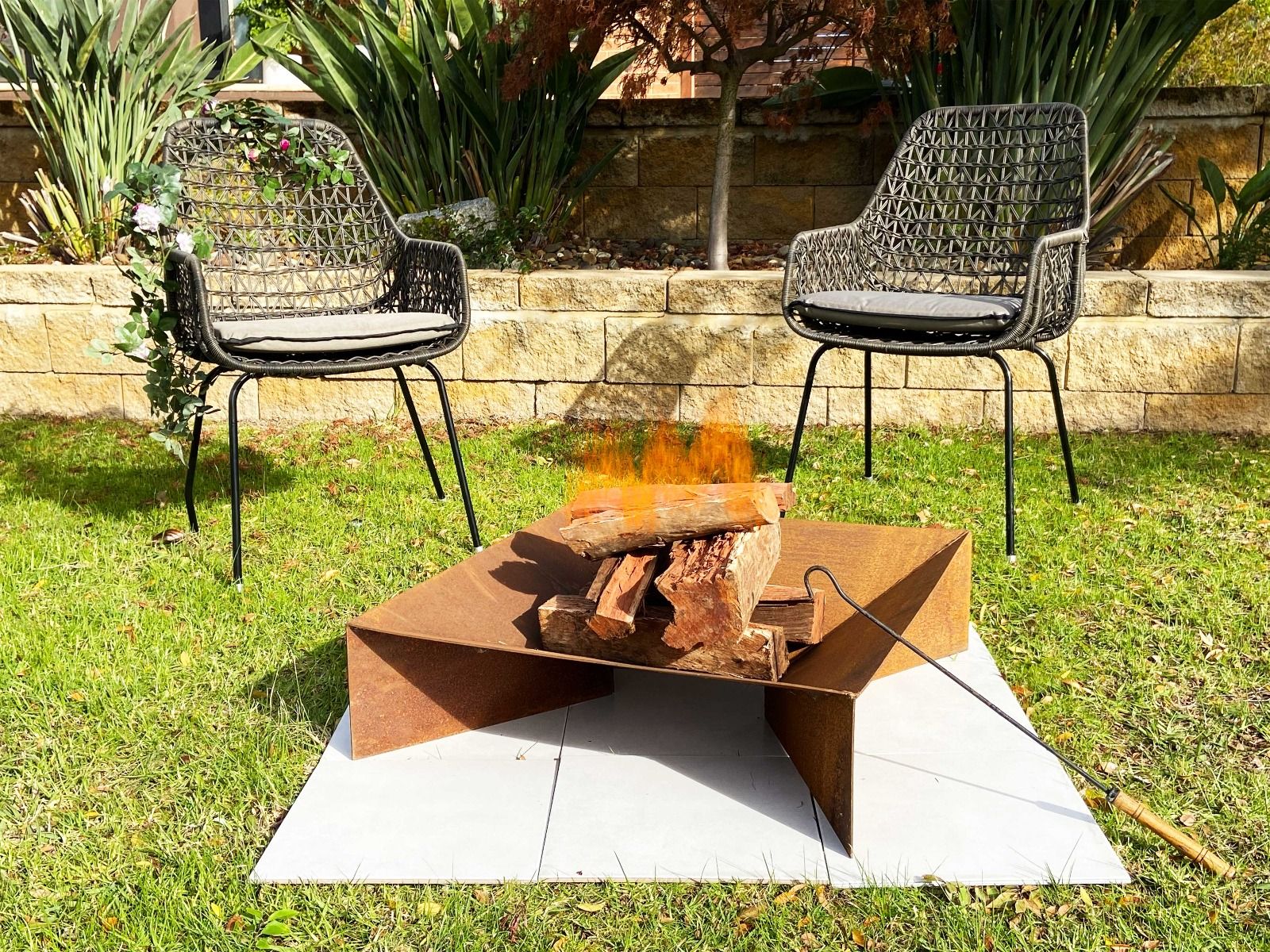 Firepit with Ash Tray with 0.11 Mild Steel" - VogueDecor.au
