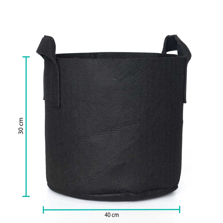 6 Pck 10 Gallon Fabric Flower Pots 38L Garden Planter Bags Black Felt Root Pouch