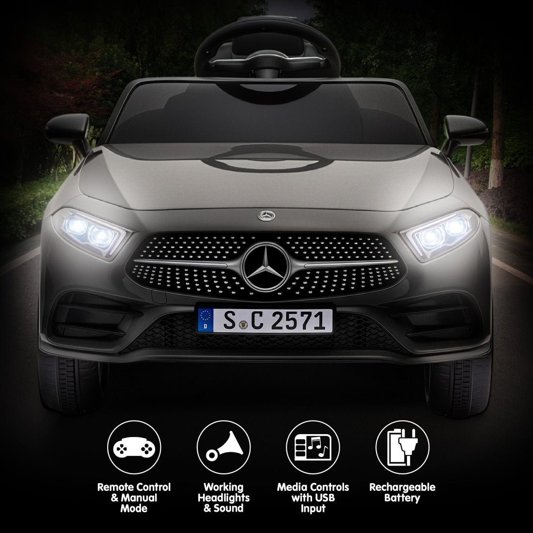 Kahuna Mercedes Benz CLS 350 Kids Electric Ride On Car with Remote Control - Black